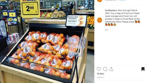 Food Bank of the Albemarle 'Nourish Your Neighbors' Instagram Update