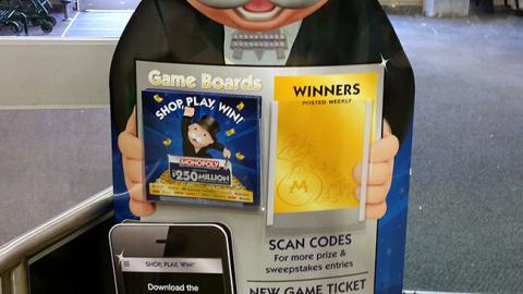 Shaw's Monopoly 'Win Online' Standee