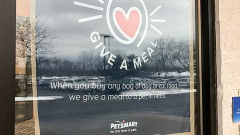PetSmart 'Buy a Bag, Give a Meal' Window Poster