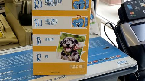 Petco 'Donate Today' Counter Sign
