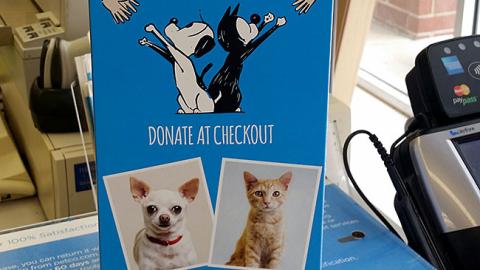 Petco 'Donate at Checkout' Counter Sign