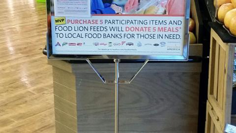 Food Lion 'Groceries for Good' Stanchion Sign