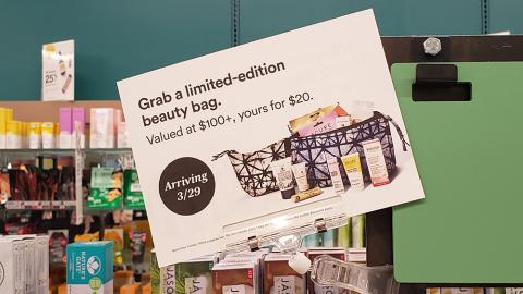Whole Foods 'Limited-Edition Beauty Bag' Shelf Sign