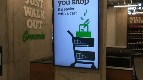 Amazon Go Grocery 'Bag as You Shop' Digital Sign