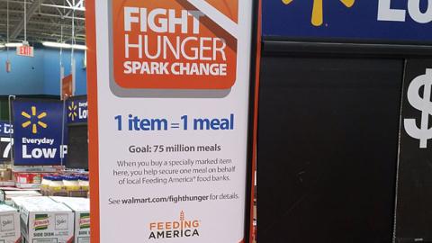 Walmart 'Fight Hunger' Sign