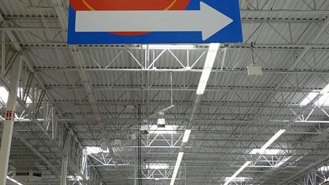 Walmart 'Fight Hunger' Ceiling Sign