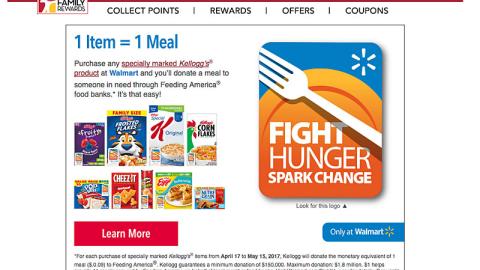 Kellogg Walmart 'Fight Hunger' Email Ad