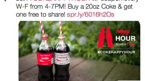 Walgreens Coca-Cola '#cokehappyhour' Tweet