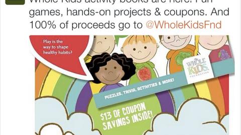 Whole Foods 'Whole Kids Activity Book' Tweet