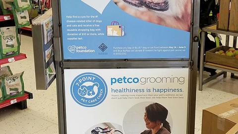 Blue Buffalo Petco 'Donate at Checkout' Stanchion Sign