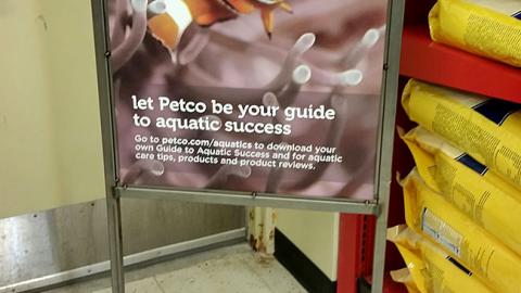 Petco 'Your Guide to Aquatic Success' Stanchion Sign