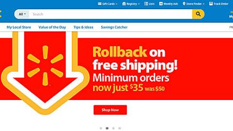 Walmart 'Rollback on Free Shipping' Home Page Carousel Ad