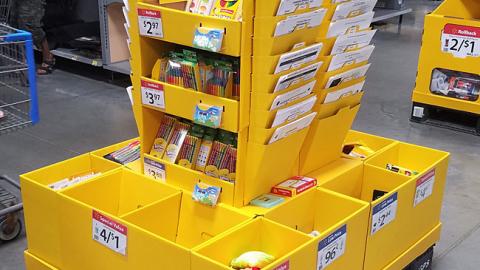 Walmart Back-to-School 'Supply List' Pallet Display