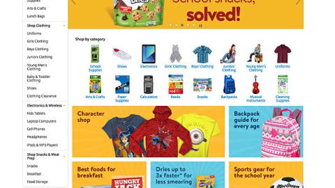 Walmart Back-to-School 'Hero' Landing Page