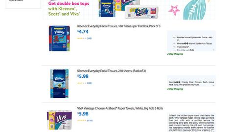 Walmart K-C 'Double Box Tops' E-Commerce Page