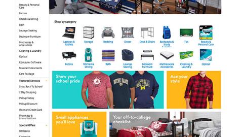 Walmart 'College Prepped' Web Pages