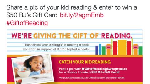 BJ's Kellogg 'Gift of Reading' Twitter Update