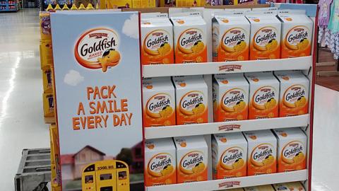 Goldfish Walmart' Pack a Smile' Half-Pallet Display