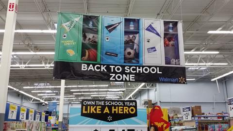 Coca-Cola Walmart 'Back to School Zone' Ceiling Banner