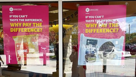 SE Grocers 'Why Pay the Difference?' Window Posters
