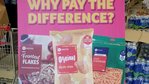SE Grocers 'Why Pay the Difference?' Standee