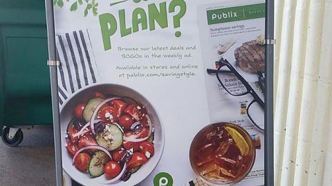Publix 'Like to Shop With a Plan?' Stanchion Sign