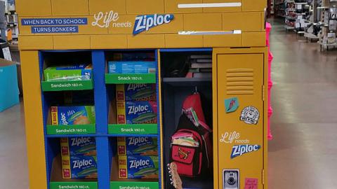 Ziploc Walmart Back-to-School Pallet Display