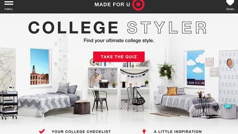 Target 'Made For U College Styler' Web Page