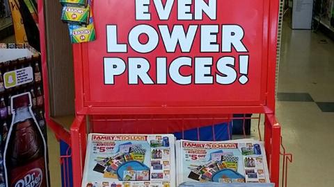 Family Dollar 'Download Now and Save' Rack Header