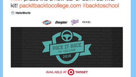 Energizer 'Pack It Back to College' Tweet