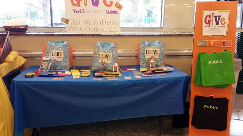 Publix 'Give Tools for Back to School' Table Display