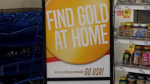 Meijer 'Find Gold at Home' Stanchion Sign