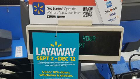 Walmart Layaway Checkout Sign