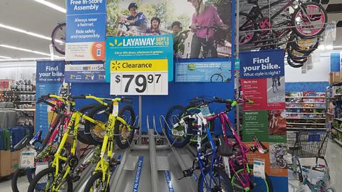 Walmart Bike Shop Layaway Sign