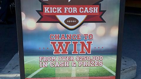 Winn-Dixie 'Kick for Cash' Stanchion Sign