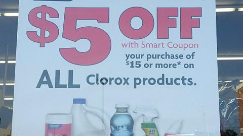 Family Dollar Clorox 'Click. Shop. Save' Window Poster