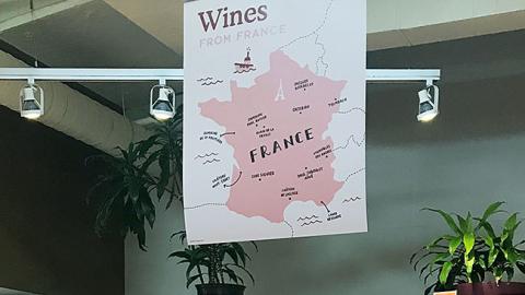 Whole Foods 'Wines from France' Ceiling Sign