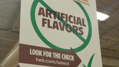 H-E-B Select Ingredients 'Artificial Flavors' Ceiling Sign