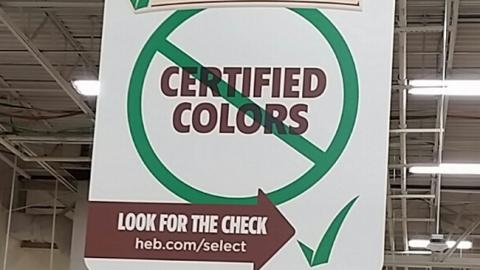 H-E-B Select Ingredients 'Certified Colors' Ceiling Sign