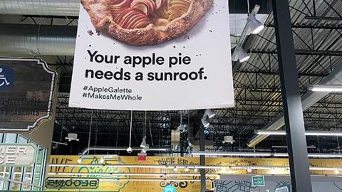 Whole Foods #AppleGalette Ceiling Sign