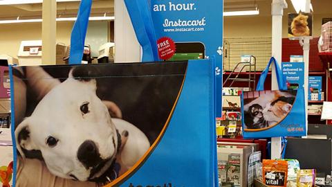 Petco Instacart 'Delivered in an Hour' Checkout Sign