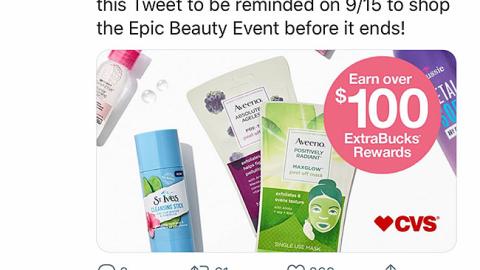 CVS 'Epic Beauty Event' Promoted Twitter Update 