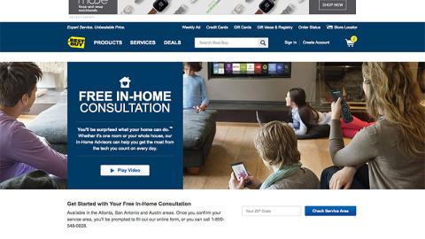 Best Buy 'In-Home Consultation' Landing Page