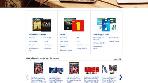 Best Buy 'Movies & Music' Web Page
