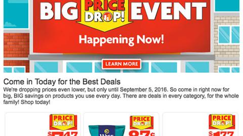 Family Dollar 'Big Price Drop Event' Email