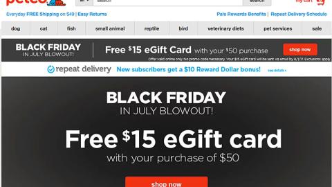 Petco 'Black Friday in July Blowout' Carousel Ad