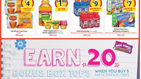 Bi-Lo 'Earn 20 Bonus Box Tops' Feature