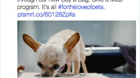 PetSmart 'Buy a Bag, Give a Meal' Twitter Update