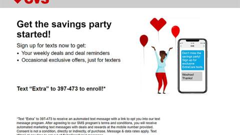 CVS 'Sign up for Texts' Landing Page