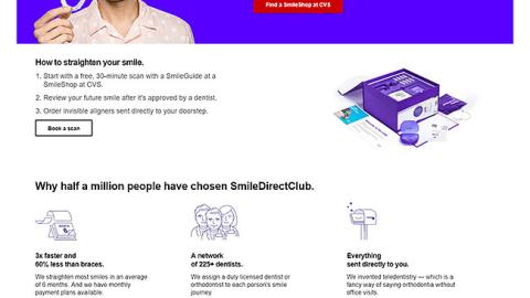 CVS SmileDirectClub Web Page